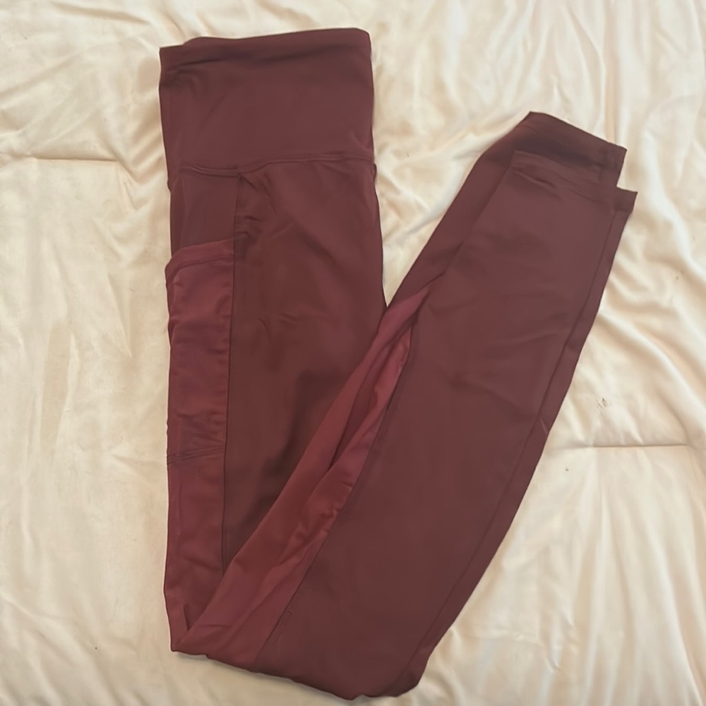 Deep red leggings